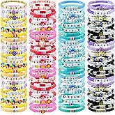 NCPLYGOU 96 Pcs Colorful Friendship Bracelet Set Stackable Beaded Clay Bead Bracelets Surfer Bracelets Heishi Bracelet Friendship Bracelets Boho Y2K Summer Jewelry Set