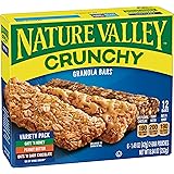 Nature Valley Granola Bars, Crunchy, Variety Pack of Oats 'n Dark Chocolate, Peanut Butter, Oats 'n Honey, 12 ct (Pack of 6)