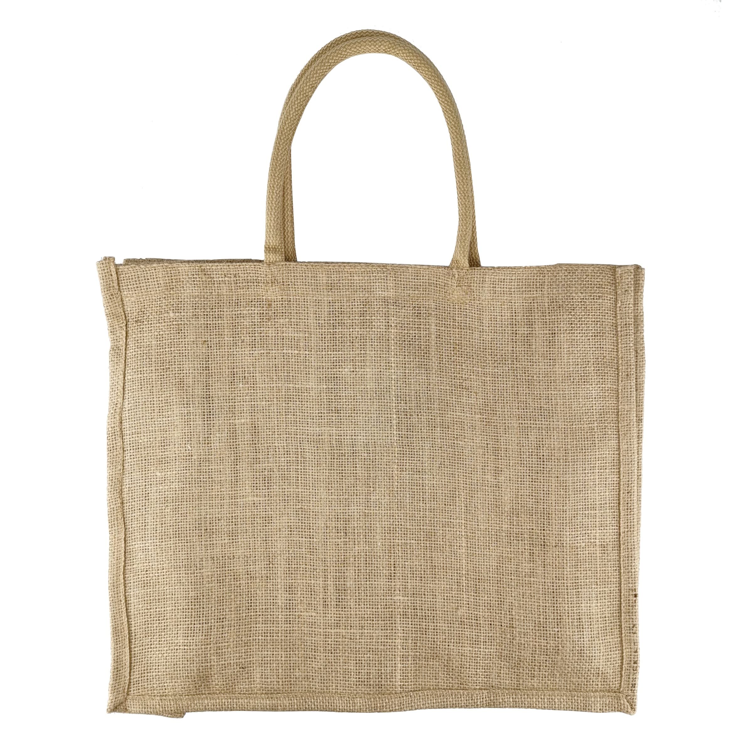 LEVIATAN EKO Jute Bag 42 x 36 cm - 100% Jute Shopper, Natural Jute Bag - Robust and Large