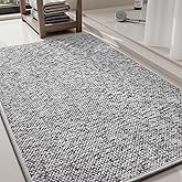 PADOOR Thin Bath Mats, Braided Bath Mats for Bathroom, No-Slip Rubber Backed Bath Rugs, Machine Washable & Quick Dry Absorbent Bathroom Mat (17"x28", Grey)
