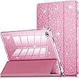 INFILAND Case for Galaxy Tab A9 Plus 5G, Glitter Cover with Sparkly Clear Back for Samsung Galaxy Tablet A9+/A9 Plus 11 Inch 2023 Model (SM-X210/X216/X218)[Auto Wake/Sleep] for Girls Kids Pink
