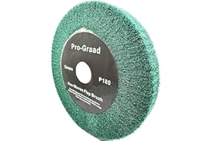 Pro-Graad 8” x 1” Green 180 Grit Non-Woven Bench Grinder Polishing Burnishing Satin Finishing Flap Brush Wheel for Aluminum Copper Metal Golf Club Refurbishing, Compatible for 1/2”, 5/8”, 3/4" Arbor