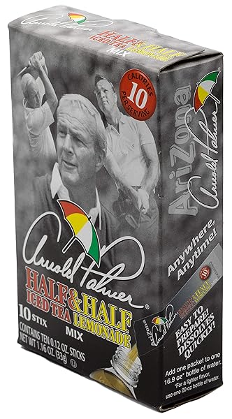 ARIZONA ARNOLD PALMER HALF LEMONADE HALF ICED TEA STIX, 10 COUNT PER BOX (PACK OF 6), LOW CALORIE SINGLE SERVING DRINK POWDER PACKETS, JUST ADD WATER FOR A DELICIOUSLY REFRESHING ICED TEA BEVERAGE