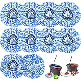 10Pcs Mop Replace Heads Compatible with O-Cedar EasyWring RinseClean System | Washable &amp; Reusable Microfiber Refills, Deep Clean Hard Floors,Fits 2-Tank System, Machine Washable