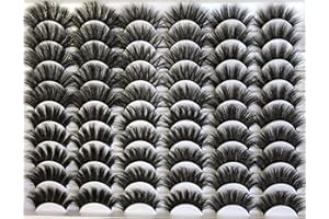 False Eyelashes 30 Pairs Pack Faux Mink Lashes 20MM Long Dramatic 6 Styles Mixed 5D Medium Volume Thick Fake Eyelashes Soft C