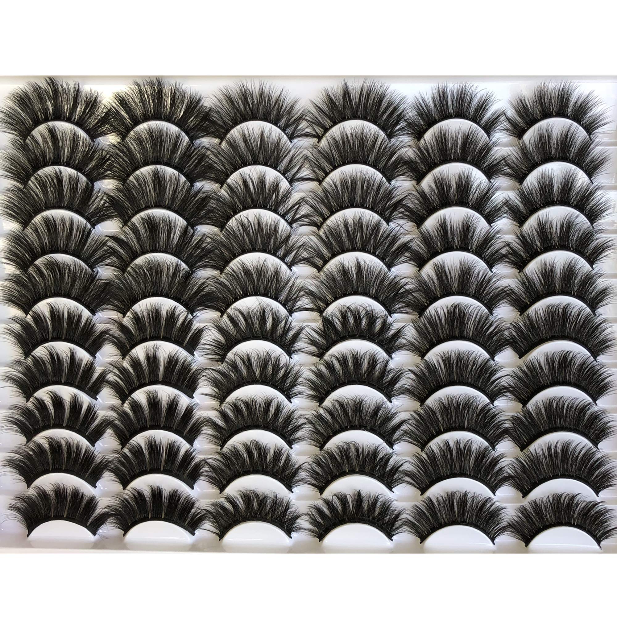 GMAGICTOBO False Eyelashes 30 Pairs Pack Mink Lashes Long Dramatic 6 Styles 5D Fluffy Thick Fake Eyelashes Soft Wispy Makeup Eye Lashes
