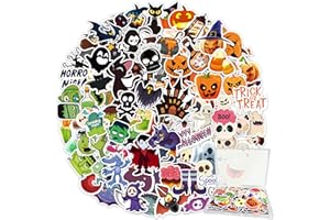 LINAYE 300PCS Halloween Stickers Non-Repeating Waterproof, Adhesive Vinyl Cute Stickers Pack for Kids, Halloween Party Favors Gifts for Boys Girls