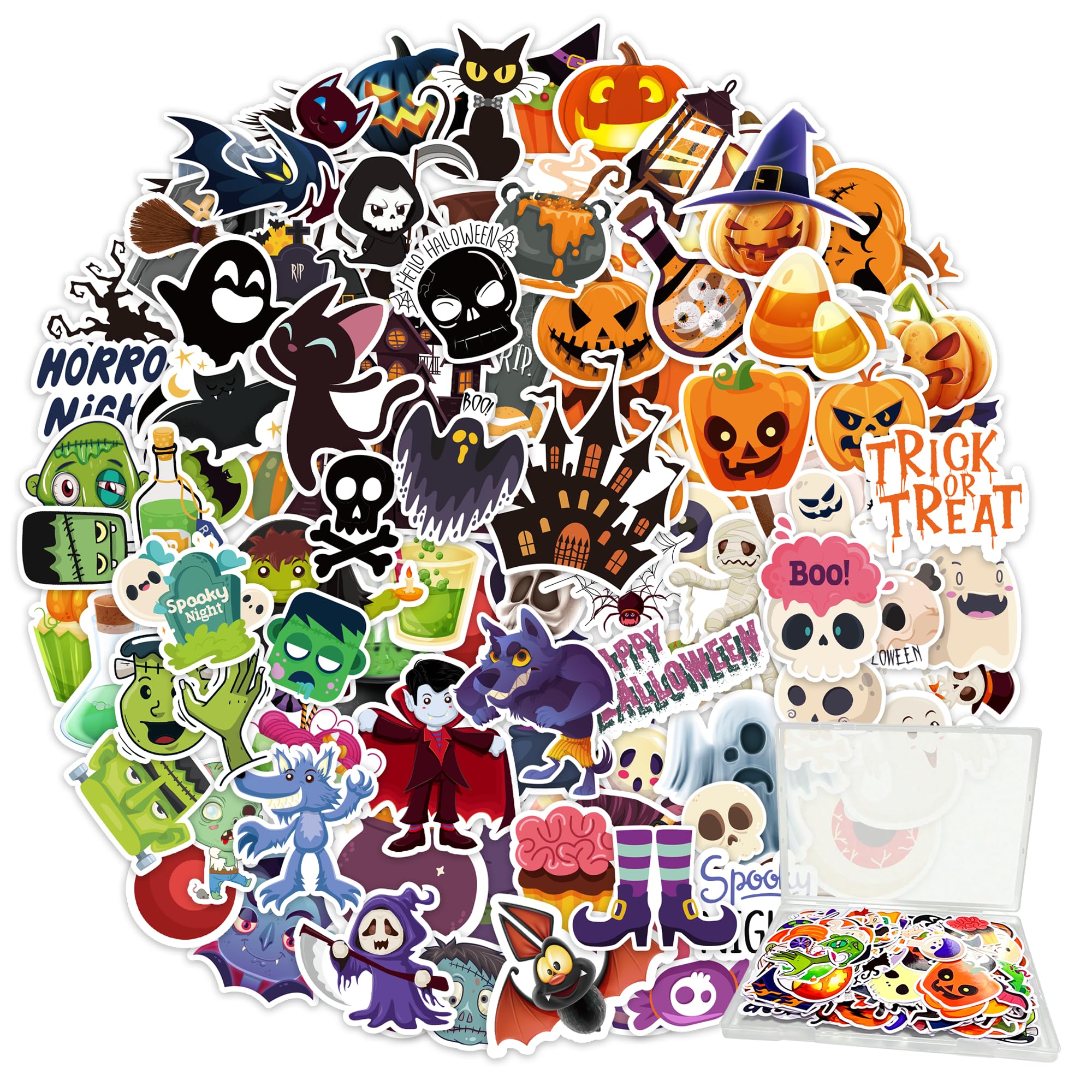 Photo 1 of LINAYE 300PCS Halloween Stickers Non-Repeating Waterproof, Adhesive Vinyl Cute Stickers Pack for Kids, Halloween Party Favors Gifts for Boys Girls