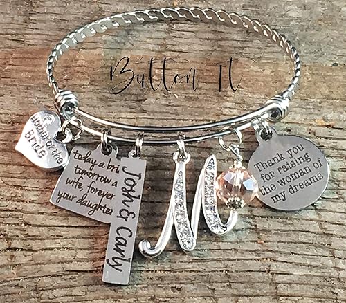 mother of the bride charm bracelet