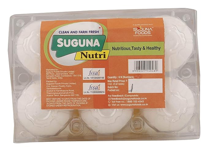 Suguna Nutri Healthy Tasty Eggs, Pack of 6