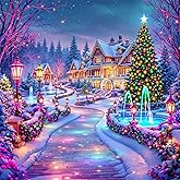 mrpwnle Christmas Diamond Art Kits for Adults, Christmas Diamond Painting Kits for Adults Beginners, 5D Winter Diamonds Paintings Round Full Drill Gem Art Kit, Home Decor Gift 13.8x13.8inch