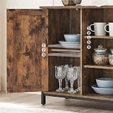 VASAGLE Buffet Table Sideboard with Barn Doors Industrial Rustic Brown Black view 9