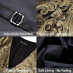 Barry.Wang Brown Vest Men Paisley Silk Jacquard