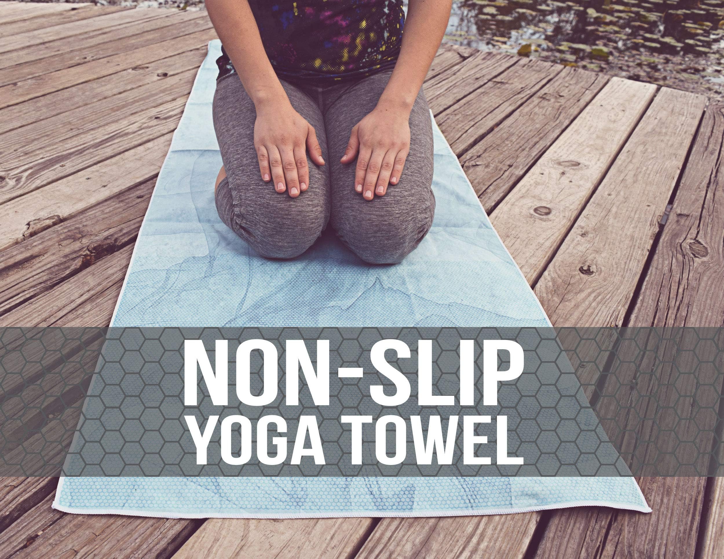 Hot Yoga Towel,Non-Slip Yoga Mat Cover,Eco-Friendly,Exclusive Pockets Cover Each Corner of The mat,Microfiber Yoga Towel,Ideal for Bikram, Hot Yoga, Pilates,or Sweaty Practice