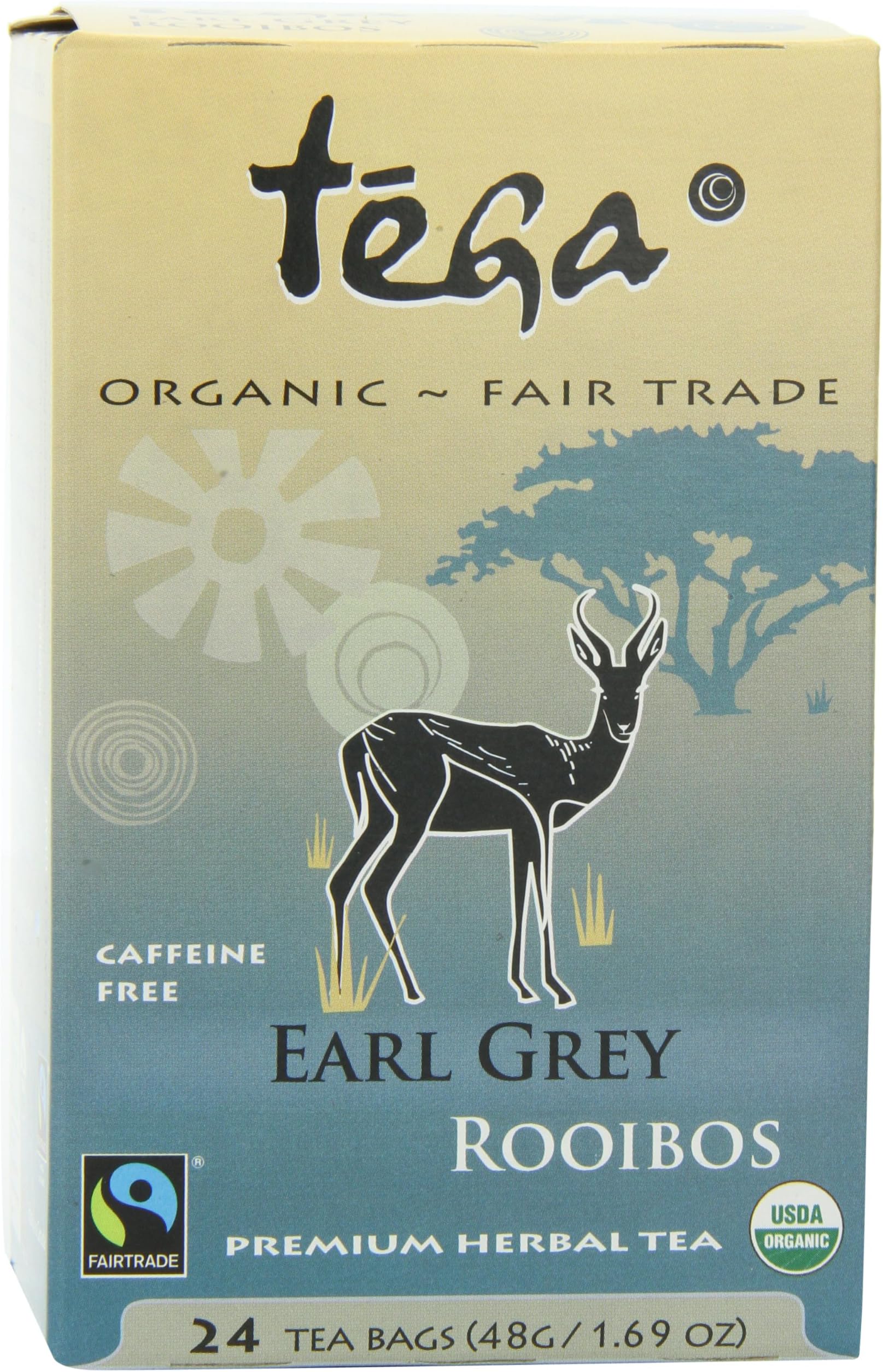 Tega Organic Earl Grey Rooibos, 24-Tea Bags, 1.69-Ounce (Pack of 6)