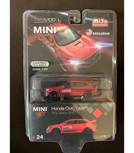 Amazon.com: Mini GT Honda Civic Type R (FK8), negro mate MGT00023