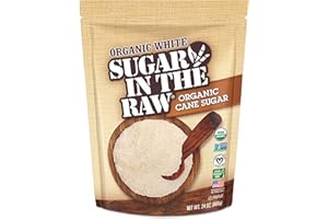 Sugar In The Raw Organic Granulated White Premium Cane Sugar, Pure Natural Sweetener, Hot & Cold Drinks, Coffee, Cooking, Baking, Vegan, Gluten-Free, Non-GMO, Bulk Sugar, 24 oz Bag (1-Pack)