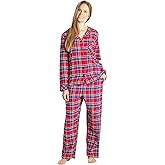 EVERDREAM Sleepwear Womens Flannel Pajamas, Long 100% Cotton Pj Set