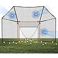 SmartBackstop for Lacrosse, Practice Smart®. Attaches Directly to Goal & Folds Away When not in use, 14 x 10 ft of Durable net Coverage, fits All Regulation 6 x 6 Goals