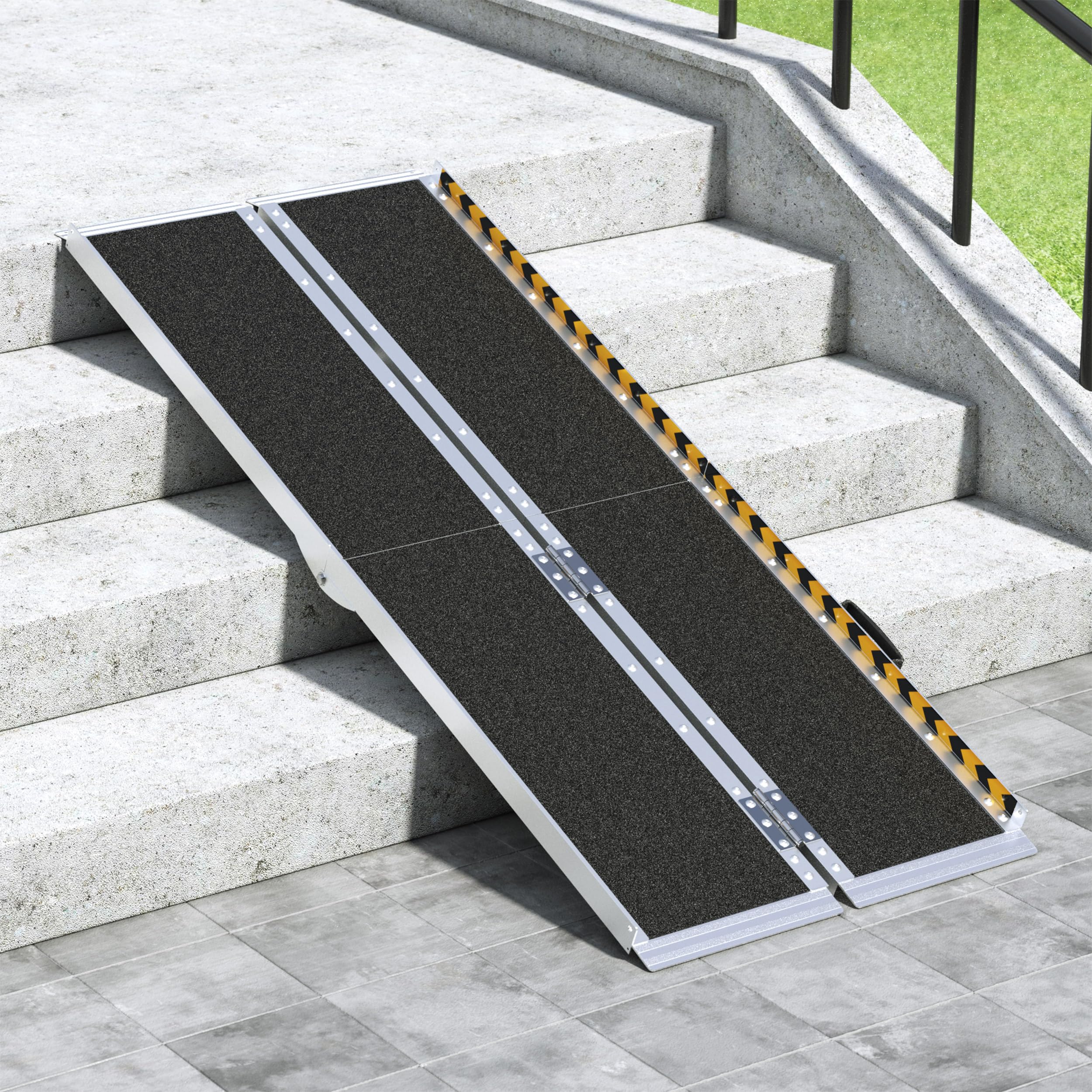 Photo 1 of Portable Wheelchair Ramp, Portable Ramps for Steps, Ramp for Stairs, Stair Ramp, Temporary Ramp Over Stairs, 5 FT, Wheelchair Ramps for Home Steps, Handicap Ramp, Wheelchair Ramps for Steps, Walker