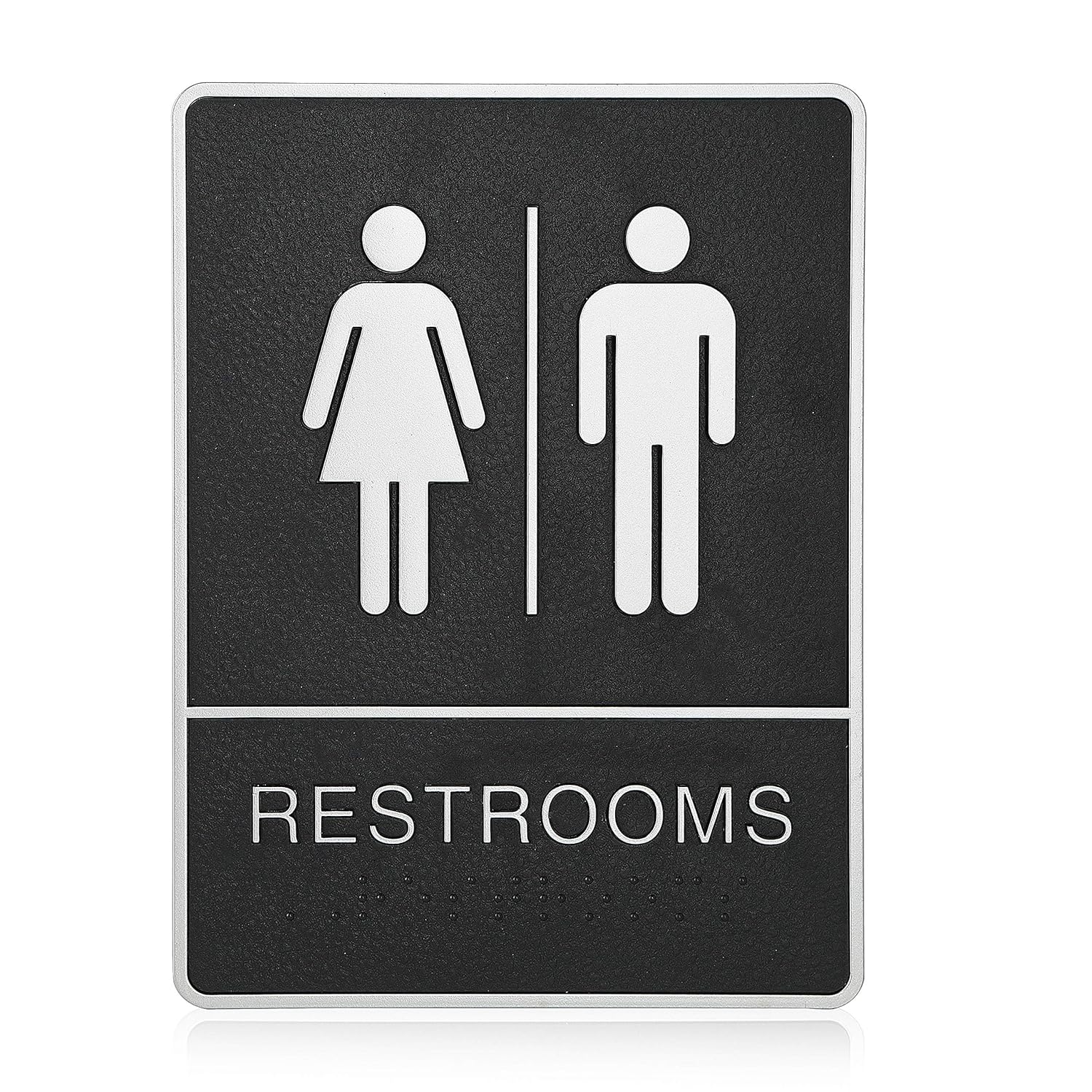 Amazon.com: Unisex Bathroom Sign, Restroom Sign, ADA Compliant Braille ...