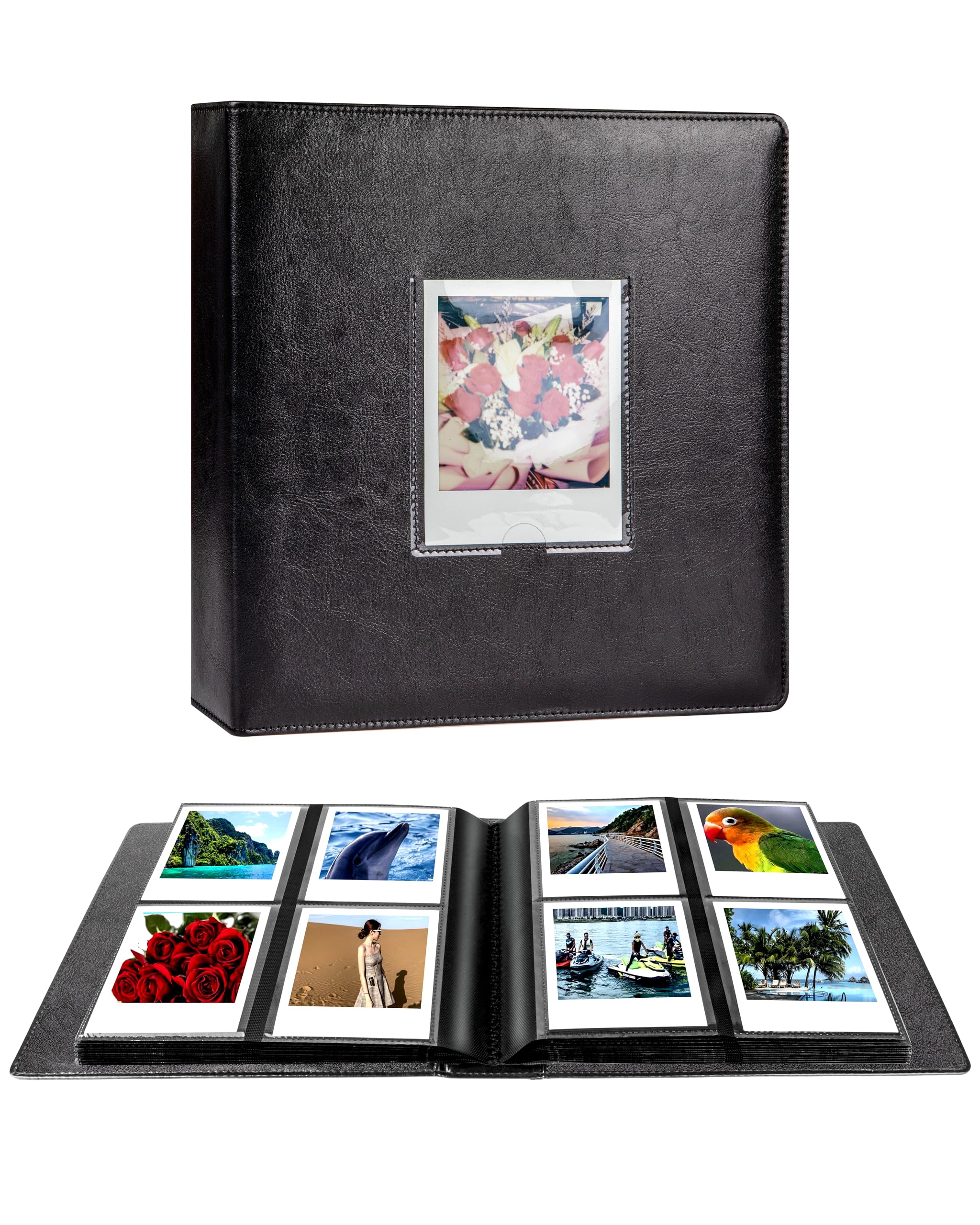 Photo 1 of 256 Pockets Large Photo Album for Polaroid i-Type/600/SX-70 Instant Photos,3.5x4.25 Picture Book fits Fujifilm Instax Wide 400/300 Film (Black)