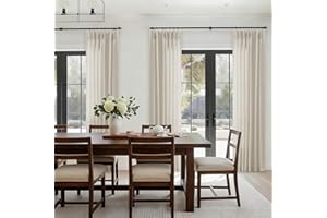 DUKIYO Linen Sheer Curtains 120 Inches Long for Living Dining Room Pinch Pleated Curtain Drape with Hooks Rings Back Tab Extra Long Greige Oatmeal Tan Beige Light Filtering 120 Inch Drapes 10FT 1 Panel