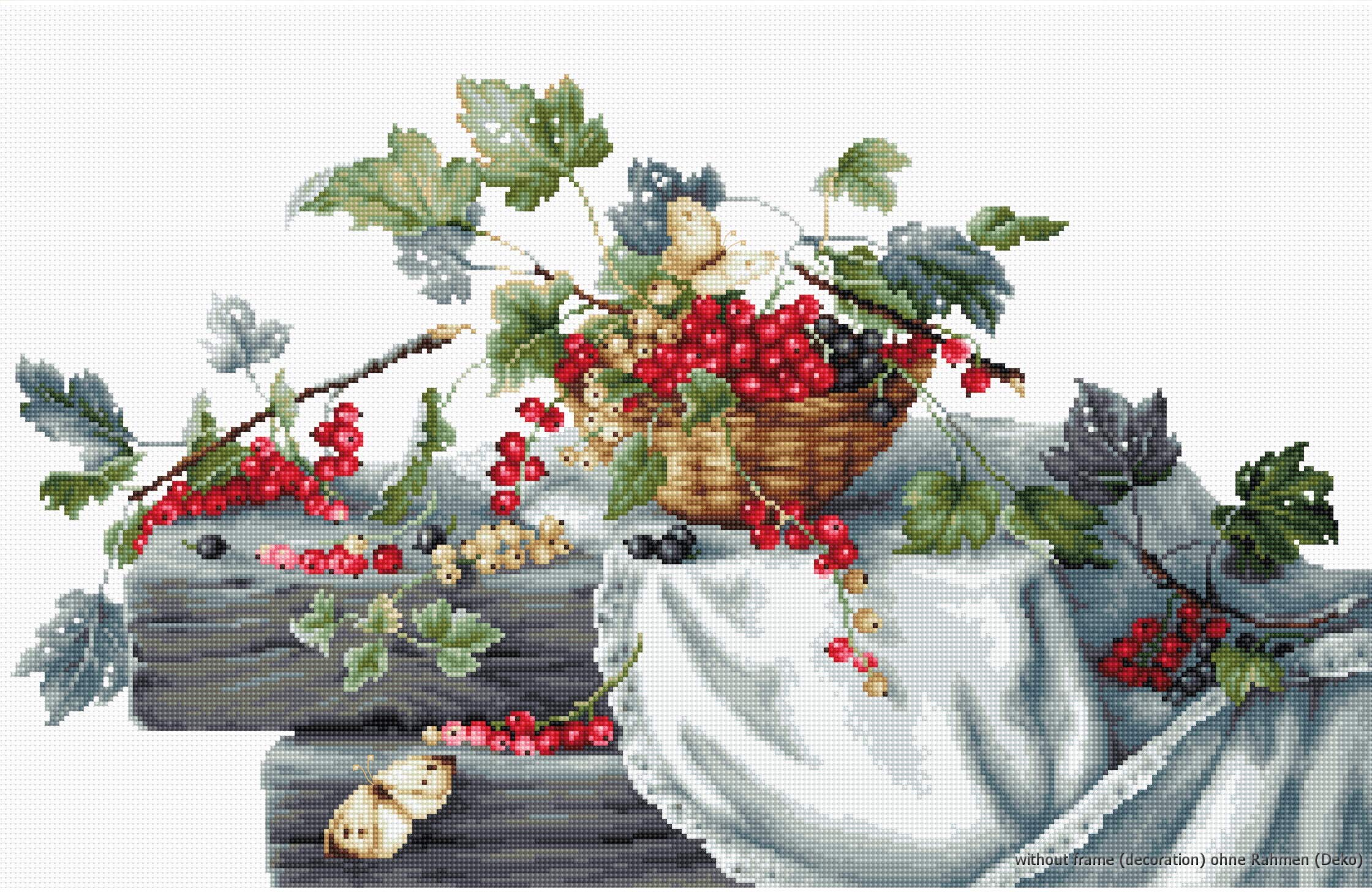 Luca-S Currants II Counted Cross Stitch Kit, Pack of 1, Red