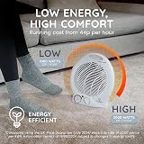 CUQOO 2KW Fan Heater and Cooler with Thermostat 2 Heat Settings White view 7