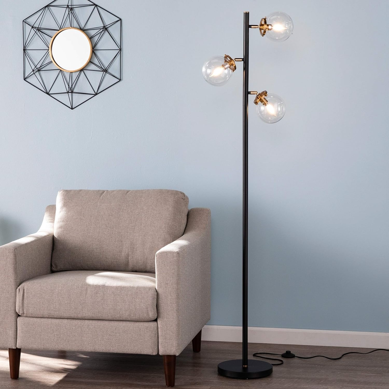 globe floor lamp black