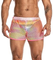 FIROTTII Mens Mesh Shorts Sexy Boxers See Through
