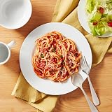 Amazon Basics 16-Piece Dinnerware Set for 4 White Porcelain Microwave Safe view 2