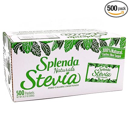 Amazon Com Splenda Naturals Stevia Sweetener No Calorie All Natural Sugar Substitute W No Bitter Aftertaste Single Serve Granulated Packets 500 Count Grocery Gourmet Food