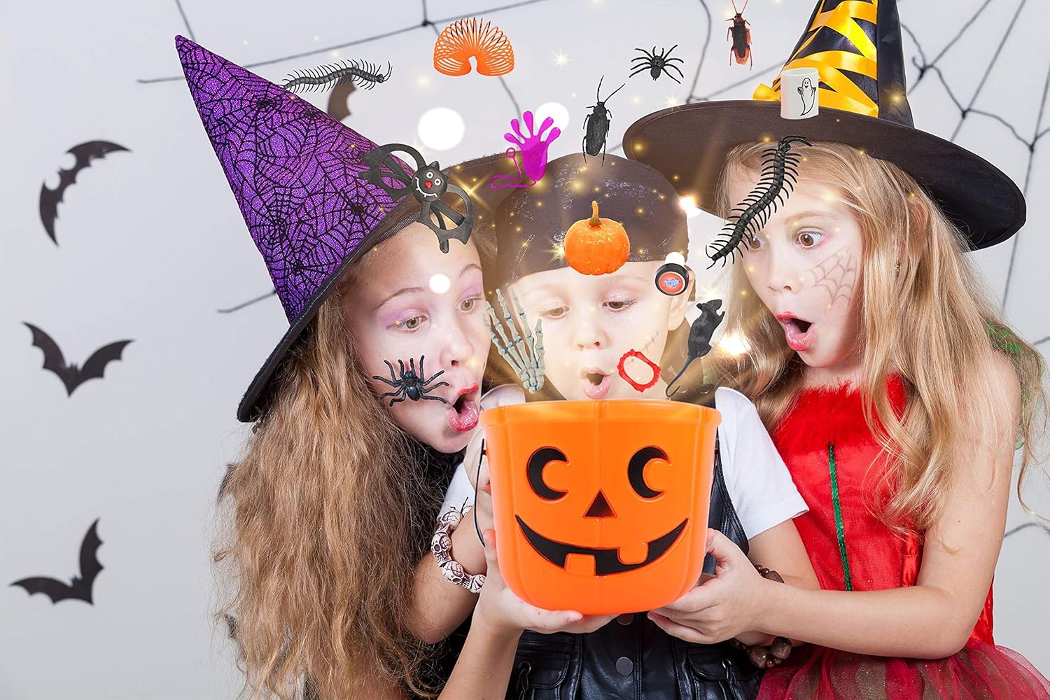 Halloween Party Favors - Perfect Assortment of Halloween Toys for Kids, Great Goodie Bag Fillers, School Classroom Rewards, Halloween Prizes to the Trick-or-Treaters(28 types of the toy, 135 Pcs): Toys & Games