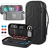 GLDRAM Carrying Case Bundle for Nintendo Switch 2 (2025), Portable Accessories Kit with Hard Shell Travel Storage Bag, TPU Diamond Pattern Protevtive Cover, Screen Protevtor & 8 Thumb Grips