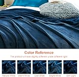EHEYCIGA Fleece Blanket Navy Queen 220x240cm Soft Flannel Throw view 6