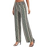 Urban CoCo Women's Boho Palazzo Pants Wide Leg Beach Pants High Waisted Lounge Pants with Pockets