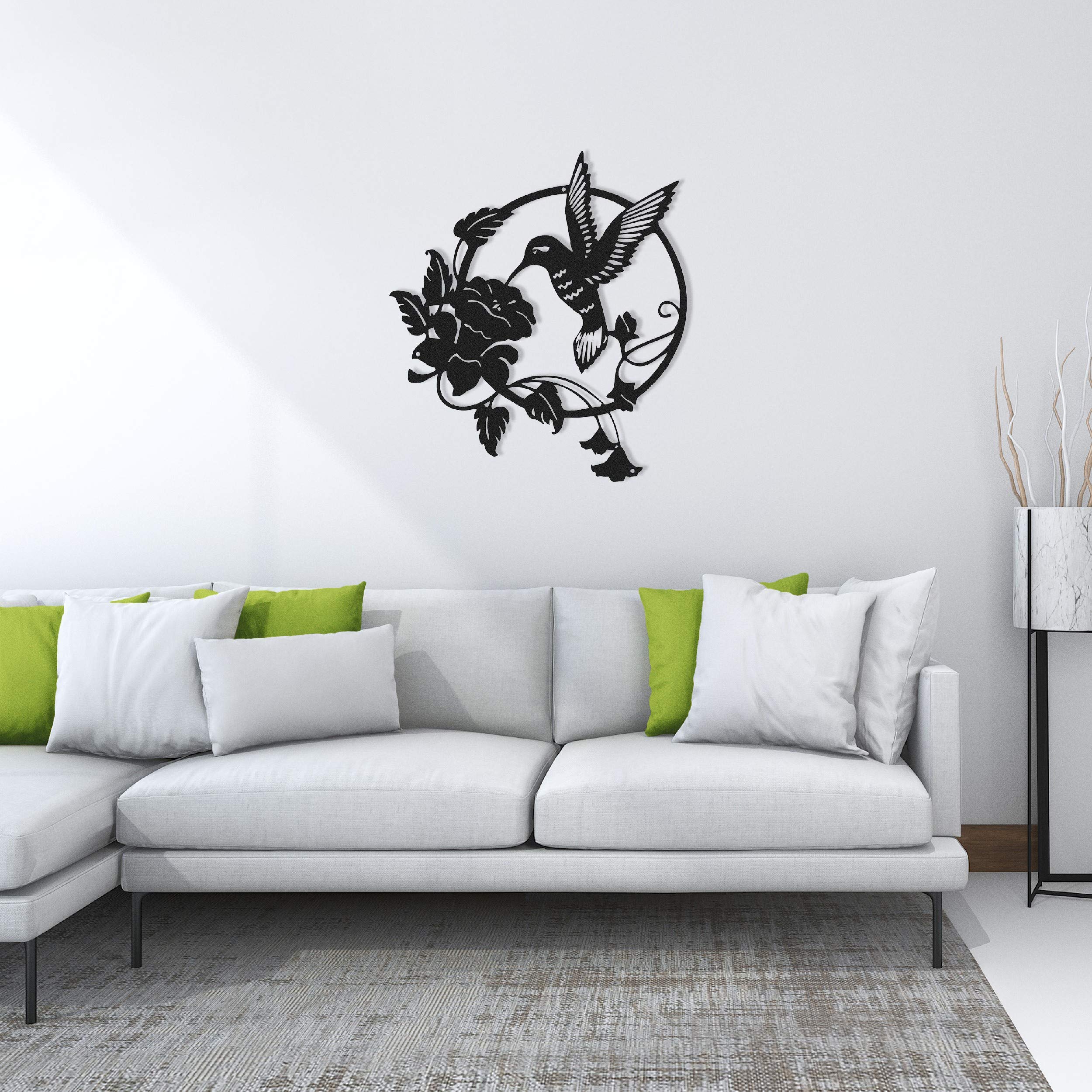 Homemania Wall Decoration, Metal, Black, 50 x 0.4 x 45 cm