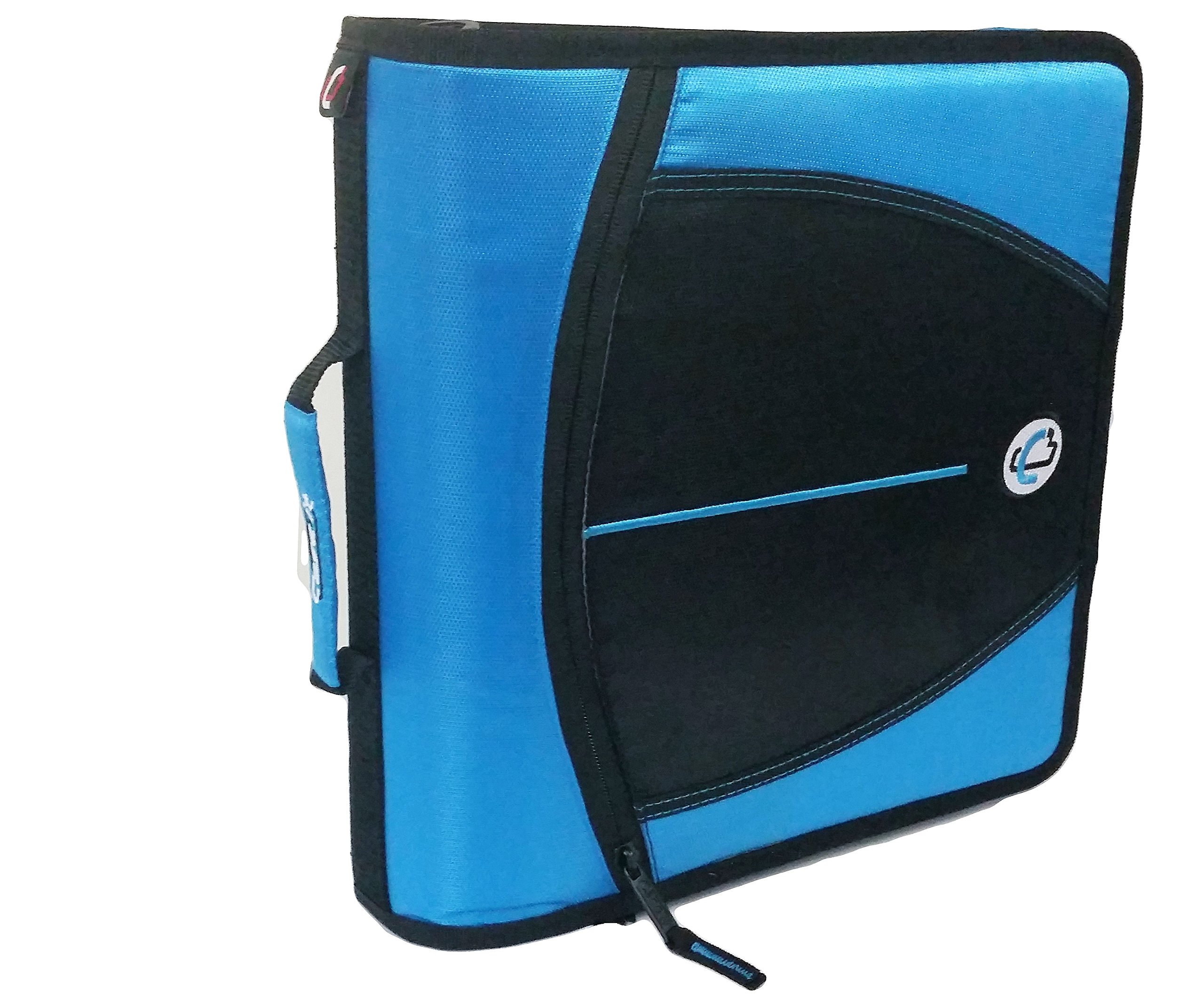 Tangkula Mighty Zip Tab 3Inch Zipper Binder, Neon Blue, D147NEOBLU