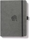Dingbats Wildlife Extra Large A4+ (8.5 x 11.8) Notebook - PU Leather, Micro-Perforated 100gsm Cream Pages, Inner Pocket, Elastic Closure, Pen Holder, Bookmark (Lined, Gray Elephant)