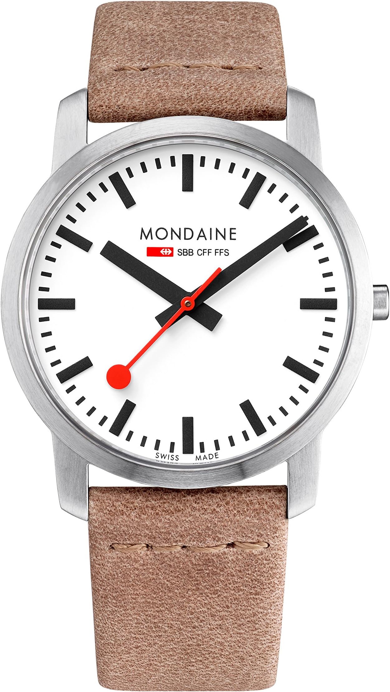 Men's Analog Swiss Quartz Watch with Leather Calfskin Strap A638.30350.16SBG