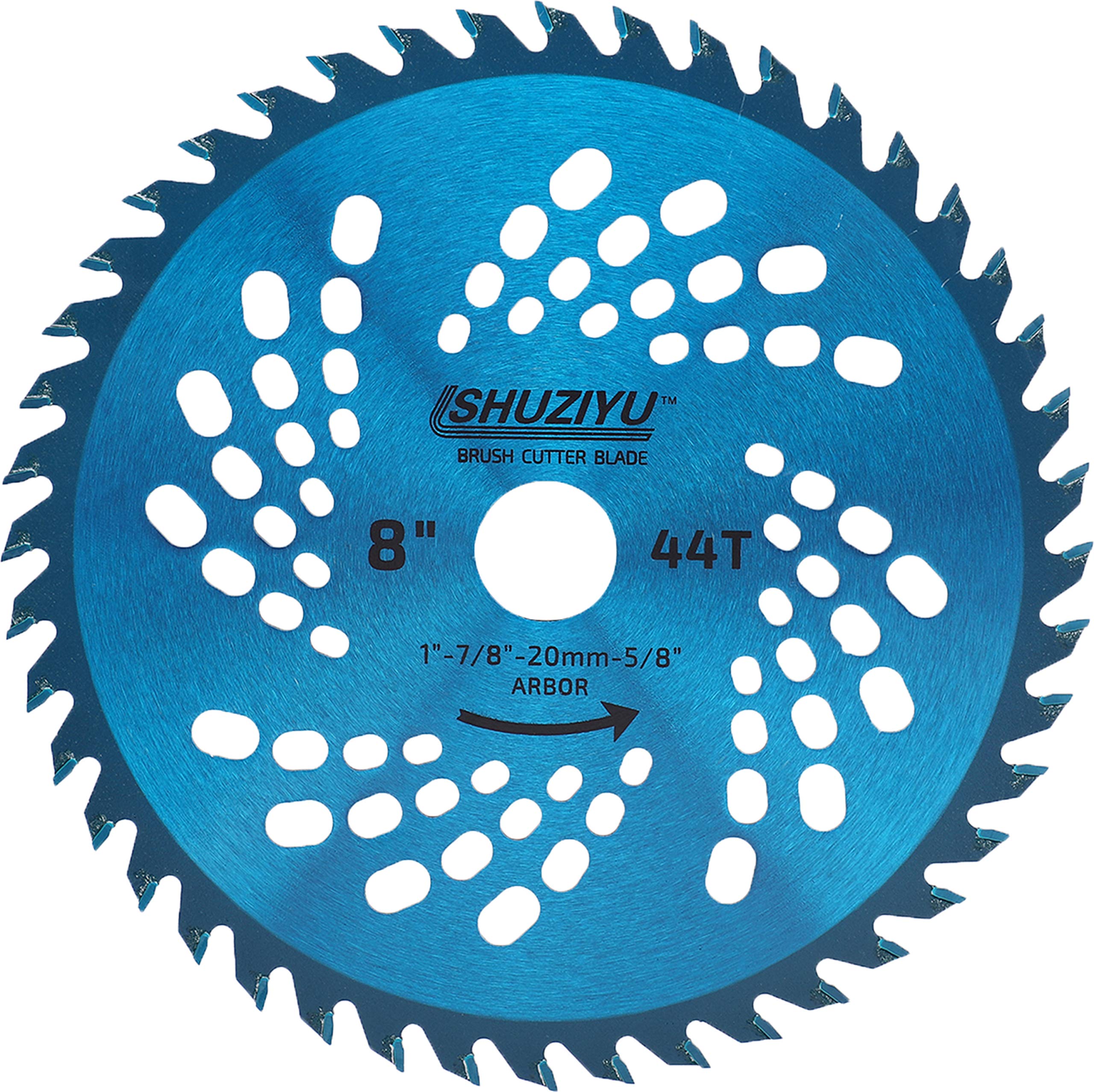 LSHUZIYU, 205mm-44T. Arbor 25.4mm with 22.23-20-16mm Washer, Carbide Tip, Brush Cutter Blade, Trimmer Weed Blade.