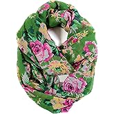 Scarfand's Romantic Rose Prints & Floral Patterns Lightweight Infinity Fashion Scarves Wraps
