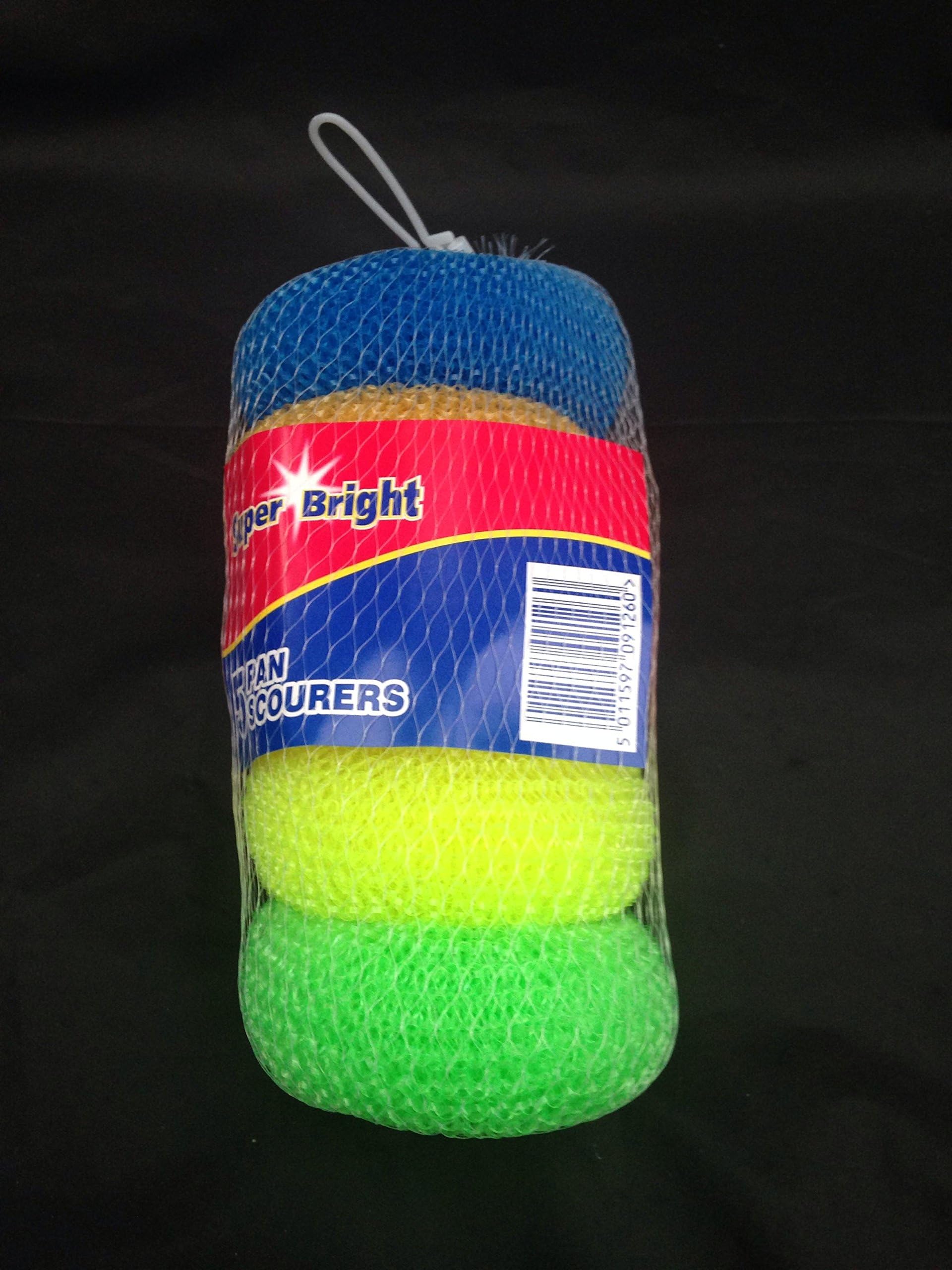 10 x plastic scourers coloured good for non stick pans cleaning scrubbing