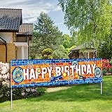 Dart War Happy Birthday Banner Dart War Party Sign Home Outdoor Decoration Dart Gun Theme Party Favors for Childrens Boys Bi