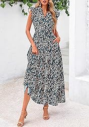PRETTYGARDEN Women's 2025 Summer Floral Midi Dress