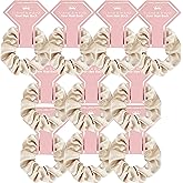 EOLUCC 10 PACK Bridesmaid Scrunchies Proposal Gifts Elastics Hair Ties Bachelorette Party Favors Gift for Bridal Wedding Party(To Have and To Hold Your Back) Beige