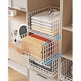 UMDONX 3 Pack Pull Out Closet Storage Organizer Drawer Stackable Clothes Bins, Cupboard Cabinet Clothing Basket Rack Wardrobe