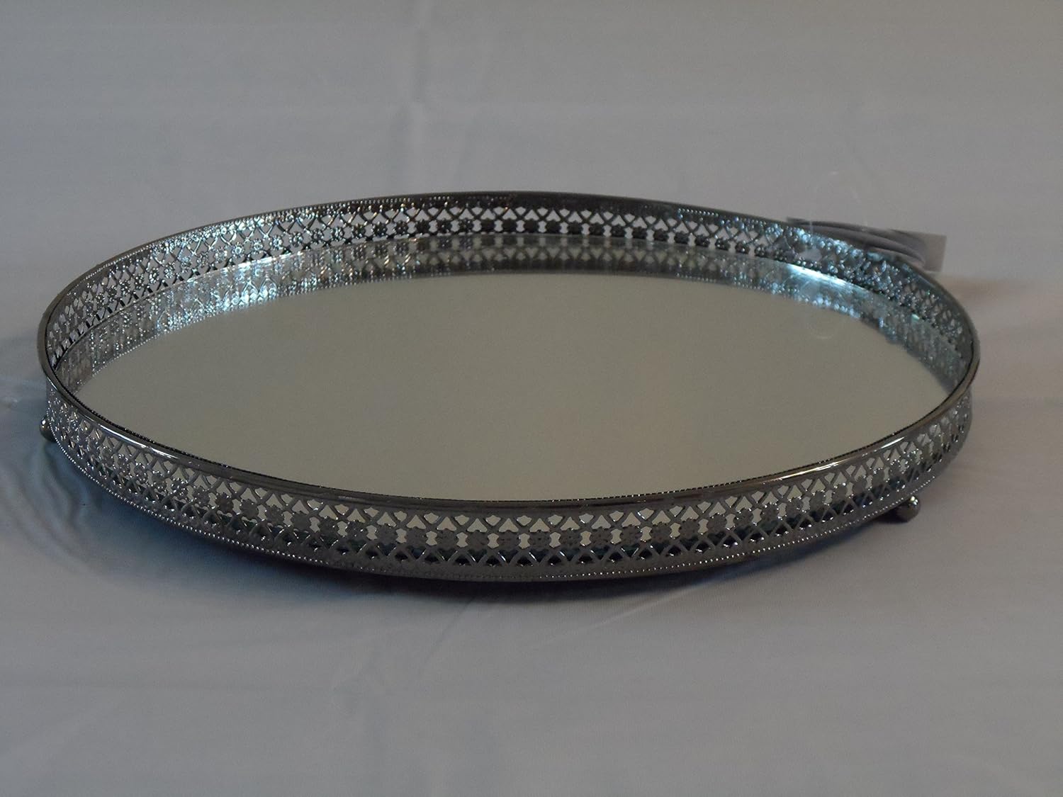 25 cm Silver Mirror Glass Candle Plate Tray Amazon.co.uk Kitchen & Home