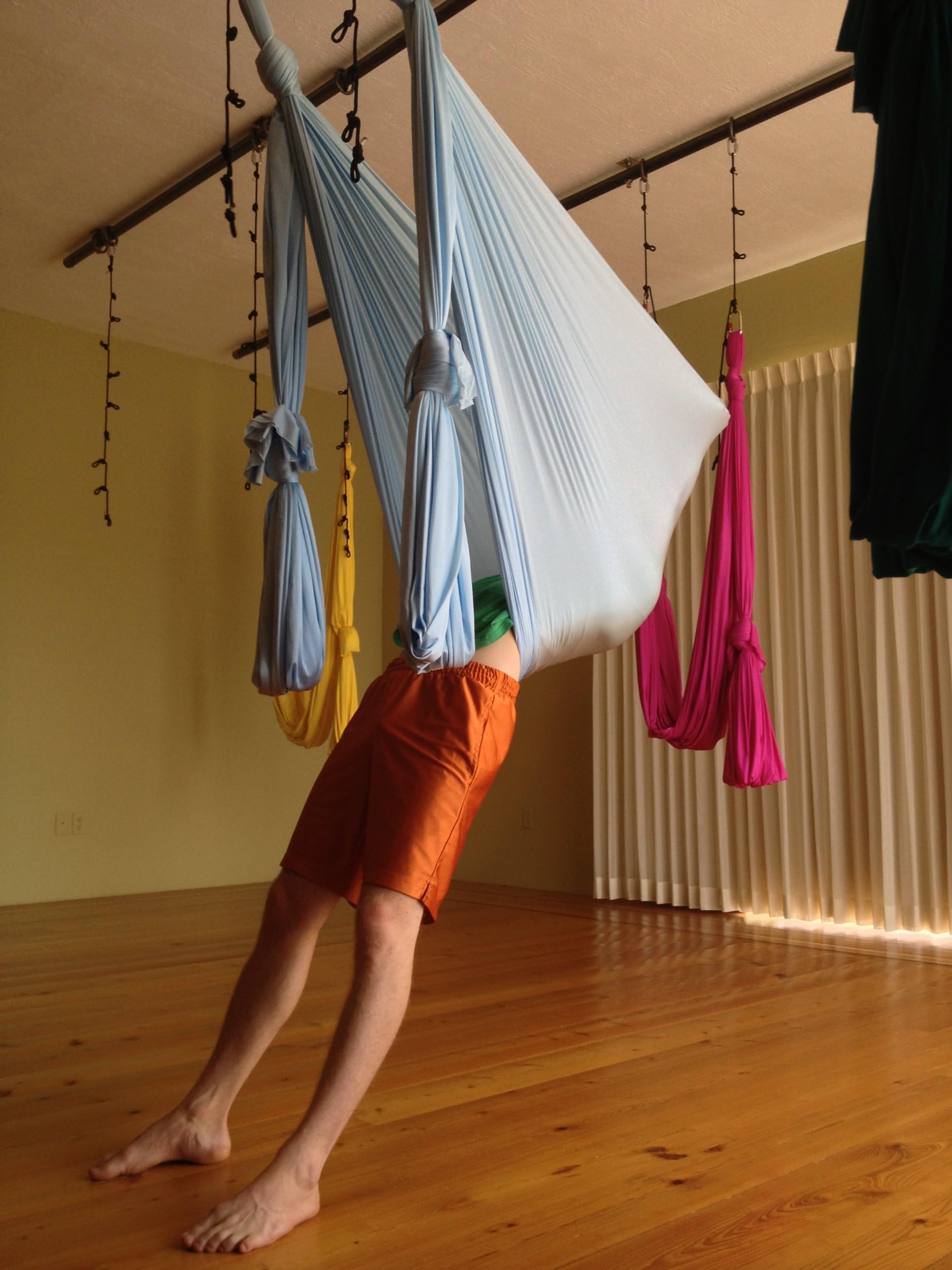 Deluxe Aerial Yoga Hammock (Yoga Swing, Aerial Yoga) (Baby Blue)